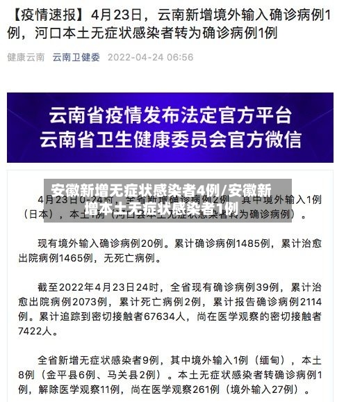 安徽新增无症状感染者4例/安徽新增本土无症状感染者1例-第2张图片