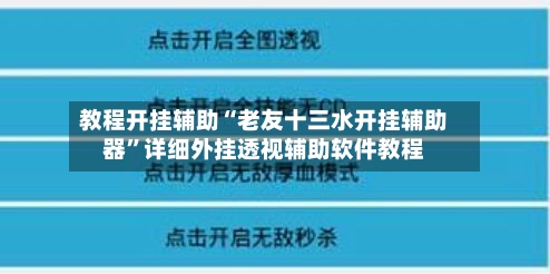教程开挂辅助“老友十三水开挂辅助器”详细外挂透视辅助软件教程-第3张图片
