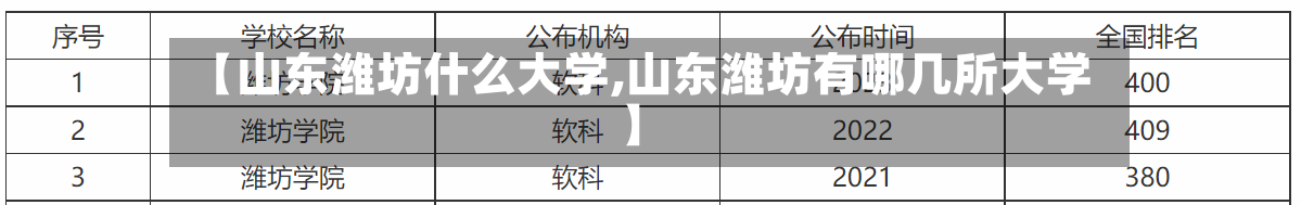 【山东潍坊什么大学,山东潍坊有哪几所大学】-第3张图片