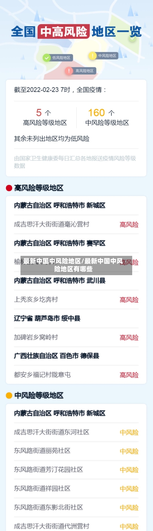最新中国中风险地区/最新中国中风险地区有哪些-第2张图片