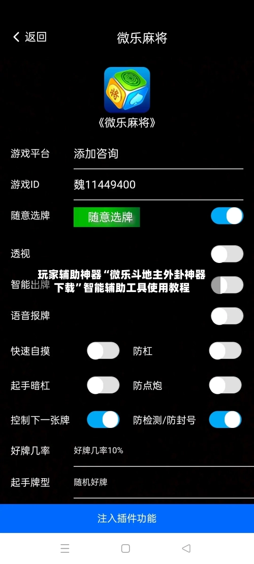 玩家辅助神器“微乐斗地主外卦神器下载”智能辅助工具使用教程-第2张图片