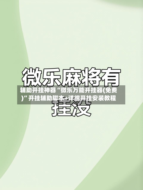 辅助开挂神器“微乐万能开挂器(免费)	”开挂辅助脚本+详细开挂安装教程-第2张图片