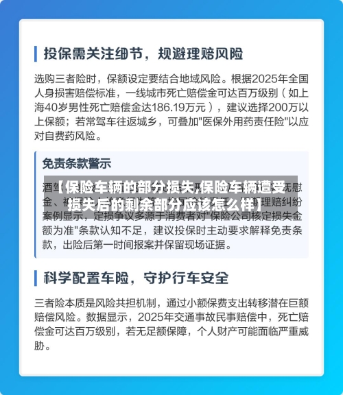 【保险车辆的部分损失,保险车辆遭受损失后的剩余部分应该怎么样】-第2张图片