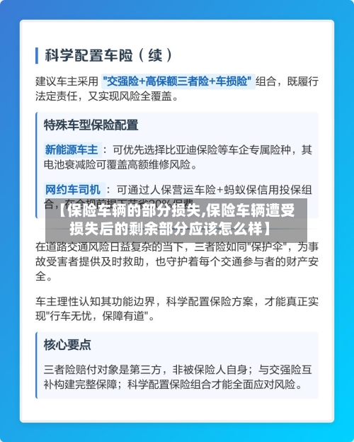 【保险车辆的部分损失,保险车辆遭受损失后的剩余部分应该怎么样】-第1张图片