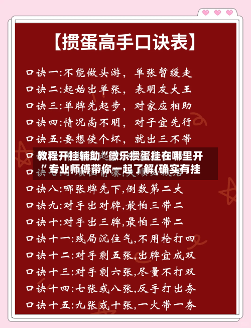 教程开挂辅助“微乐掼蛋挂在哪里开”专业师傅带你一起了解(确实有挂-第3张图片
