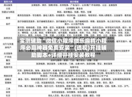 实测辅助“微信小程序微乐麻将小程序必赢神器免费安装	”(透视)开挂辅助脚本+详细开挂安装教程-第1张图片