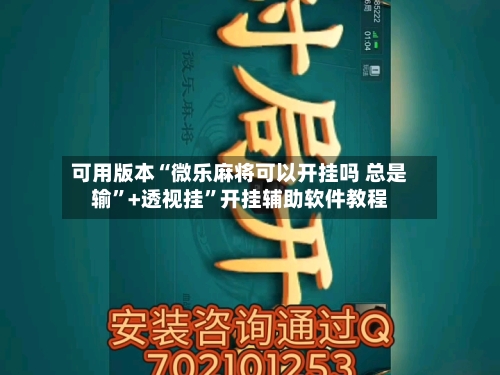 可用版本“微乐麻将可以开挂吗 总是输”+透视挂	”开挂辅助软件教程-第2张图片