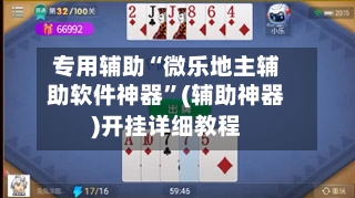 专用辅助“微乐地主辅助软件神器”(辅助神器)开挂详细教程-第2张图片