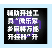 辅助开挂工具“微乐家乡麻将万能开挂器”开挂下载安装 - 最新辅助工具教程-第3张图片