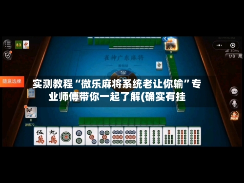 实测教程“微乐麻将系统老让你输”专业师傅带你一起了解(确实有挂-第2张图片