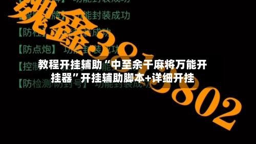教程开挂辅助“中至余干麻将万能开挂器”开挂辅助脚本+详细开挂-第3张图片