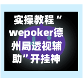 实操教程“wepoker德州局透视辅助”开挂神器{透视辅助}全揭秘-第3张图片