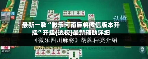 最新一款“微乐河南麻将微信版本开挂”开挂(透视)最新辅助详细-第3张图片