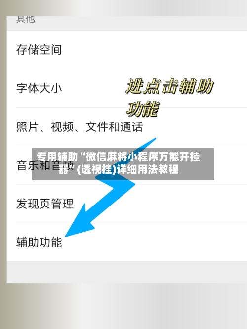 专用辅助“微信麻将小程序万能开挂器”(透视挂)详细用法教程-第3张图片