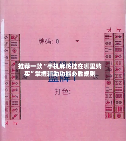 推荐一款“手机麻将挂在哪里购买”掌握辅助功能必胜规则-第2张图片