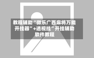 教程辅助“微乐广西麻将万能开挂器”+透视挂”开挂辅助软件教程-第2张图片