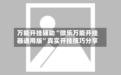 万能开挂辅助“微乐万能开挂器通用版”真实开挂技巧分享-第2张图片