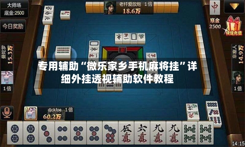 专用辅助“微乐家乡手机麻将挂	”详细外挂透视辅助软件教程-第2张图片