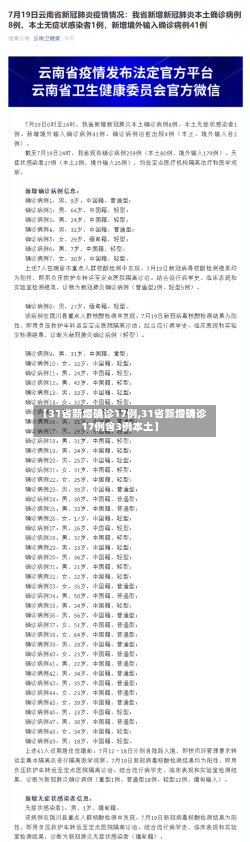 【31省新增确诊17例,31省新增确诊17例含3例本土】-第3张图片