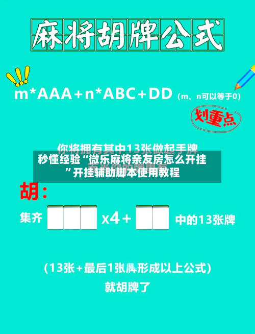 秒懂经验“微乐麻将亲友房怎么开挂	”开挂辅助脚本使用教程-第2张图片