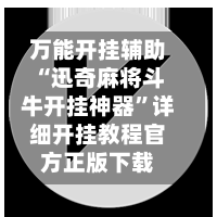 万能开挂辅助“迅奇麻将斗牛开挂神器”详细开挂教程官方正版下载-第2张图片