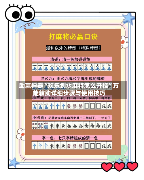 助赢神器“欢乐划水麻将怎么开挂”万能辅助详细步骤与使用技巧-第3张图片