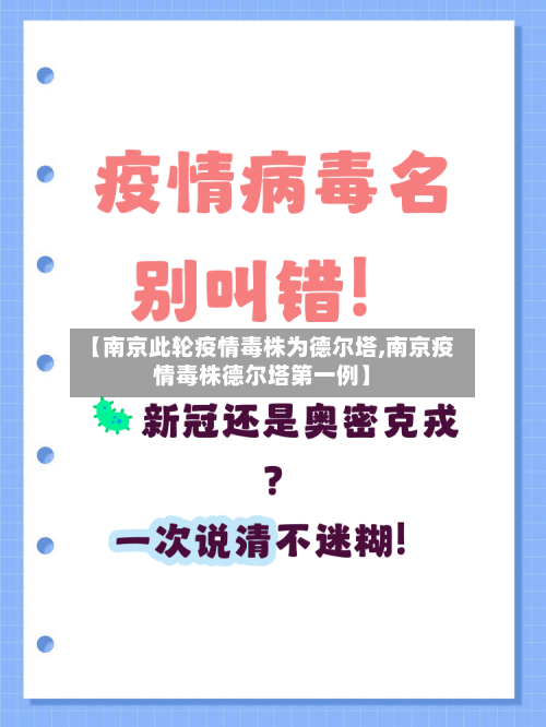 【南京此轮疫情毒株为德尔塔,南京疫情毒株德尔塔第一例】-第1张图片