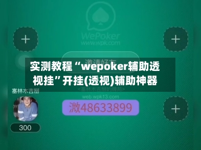 实测教程“wepoker辅助透视挂”开挂(透视)辅助神器-第1张图片