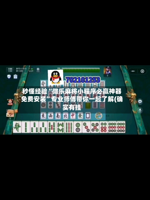 秒懂经验“微乐麻将小程序必赢神器免费安装”专业师傅带你一起了解(确实有挂-第3张图片