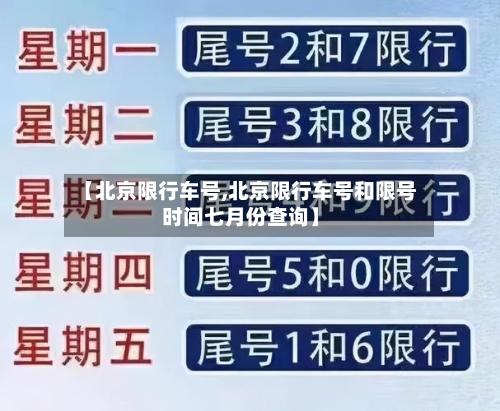 【北京限行车号,北京限行车号和限号时间七月份查询】-第1张图片