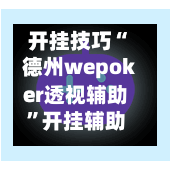 开挂技巧“德州wepoker透视辅助”开挂辅助脚本+详细开挂安装教程-第1张图片