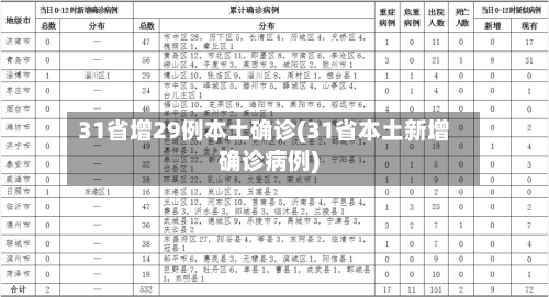 31省增29例本土确诊(31省本土新增确诊病例)-第1张图片