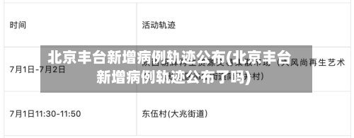 北京丰台新增病例轨迹公布(北京丰台新增病例轨迹公布了吗)-第1张图片