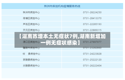 【湖南昨增本土无症状7例,湖南新增加一例无症状感染】-第1张图片