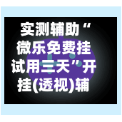 实测辅助“微乐免费挂试用三天”开挂(透视)辅助神器-第1张图片