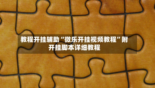 教程开挂辅助“微乐开挂视频教程	”附开挂脚本详细教程-第2张图片