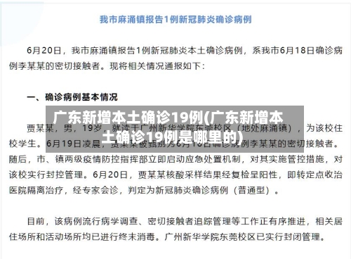 广东新增本土确诊19例(广东新增本土确诊19例是哪里的)-第2张图片