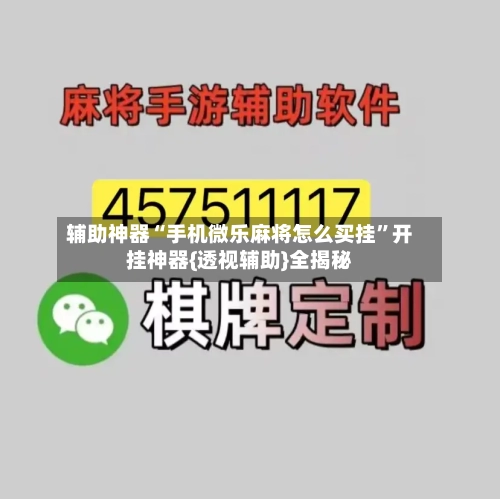 辅助神器“手机微乐麻将怎么买挂	”开挂神器{透视辅助}全揭秘-第3张图片
