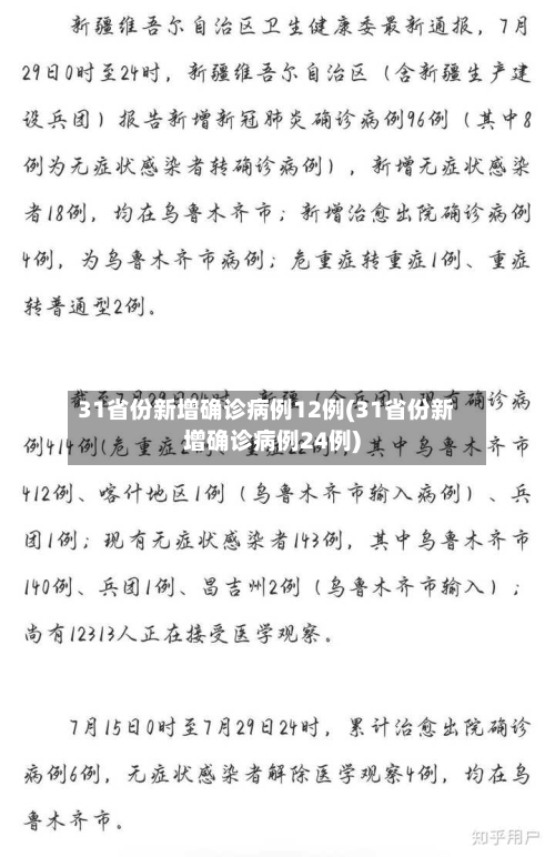 31省份新增确诊病例12例(31省份新增确诊病例24例)-第1张图片