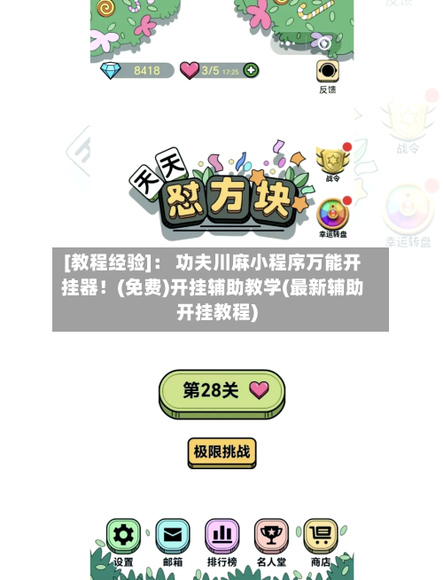 [教程经验]： 功夫川麻小程序万能开挂器！(免费)开挂辅助教学(最新辅助开挂教程)-第2张图片