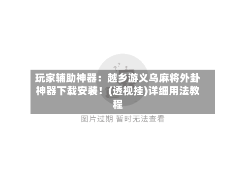 玩家辅助神器：越乡游义乌麻将外卦神器下载安装！(透视挂)详细用法教程-第1张图片