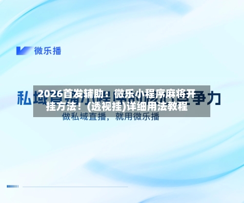 2026首发辅助：微乐小程序麻将开挂方法！(透视挂)详细用法教程-第1张图片